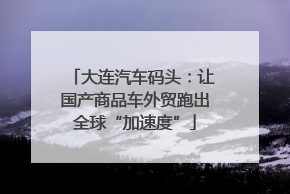 大连汽车码头：让国产商品车外贸跑出全球“加速度”