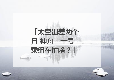 太空出差两个月 神舟二十号乘组在忙啥？