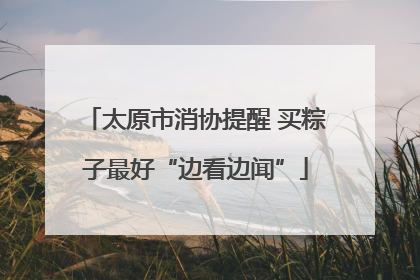太原市消协提醒 买粽子最好“边看边闻”