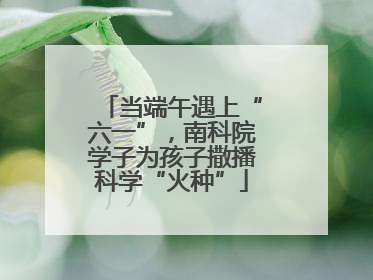 当端午遇上“六一”，南科院学子为孩子撒播科学“火种”