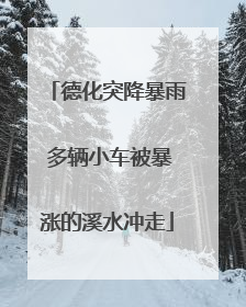 德化突降暴雨 多辆小车被暴涨的溪水冲走