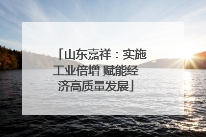山东嘉祥：实施工业倍增 赋能经济高质量发展