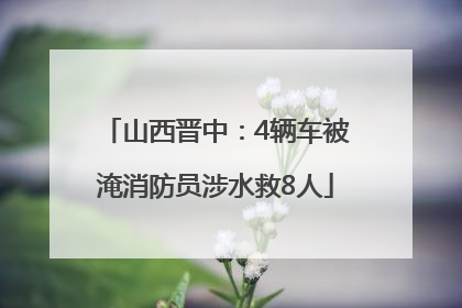 山西晋中：4辆车被淹消防员涉水救8人