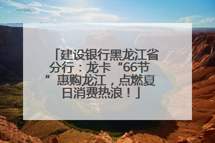 建设银行黑龙江省分行：龙卡“66节”惠购龙江，点燃夏日消费热浪！