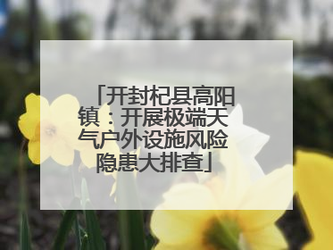 开封杞县高阳镇：开展极端天气户外设施风险隐患大排查