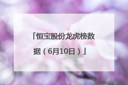 恒宝股份龙虎榜数据（6月10日）