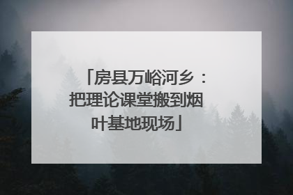 房县万峪河乡：把理论课堂搬到烟叶基地现场