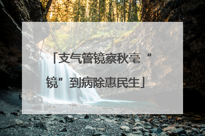 支气管镜察秋毫“镜”到病除惠民生