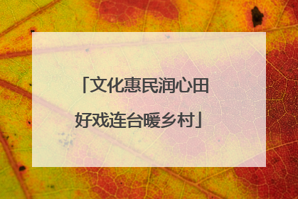 文化惠民润心田 好戏连台暖乡村