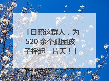 日照这群人，为 520 余个孤困孩子撑起一片天！