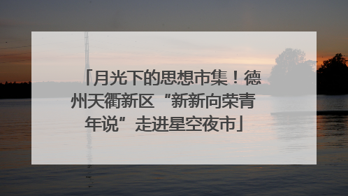 月光下的思想市集！德州天衢新区“新新向荣青年说”走进星空夜市