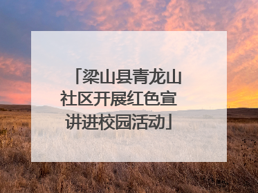 梁山县青龙山社区开展红色宣讲进校园活动