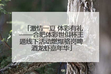 激情一夏 体彩有礼——合肥体彩世俱杯主题线下活动燃爆骆岗啤酒龙虾嘉年华