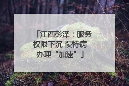 江西彭泽：服务权限下沉 慢特病办理“加速”
