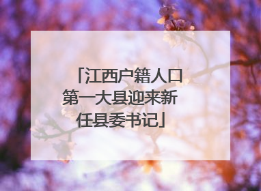 江西户籍人口第一大县迎来新任县委书记