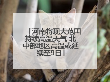 河南将现大范围持续高温天气 北中部地区高温或延续至9日