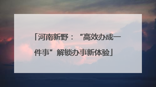 河南新野：“高效办成一件事”解锁办事新体验