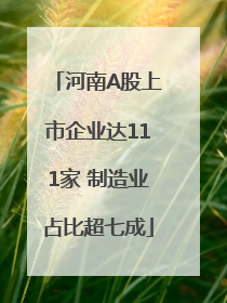 河南A股上市企业达111家 制造业占比超七成