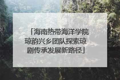 海南热带海洋学院琼韵兴乡团队探索琼剧传承发展新路径