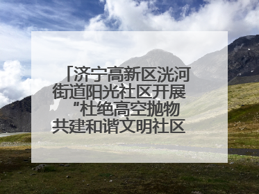 济宁高新区洸河街道阳光社区开展“杜绝高空抛物 共建和谐文明社区”宣传活动