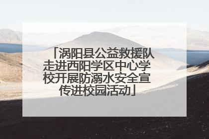 涡阳县公益救援队走进西阳学区中心学校开展防溺水安全宣传进校园活动