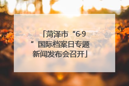 菏泽市“6·9”国际档案日专题新闻发布会召开