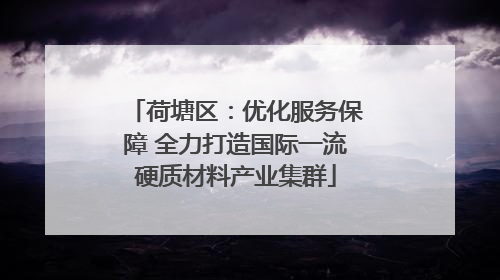 荷塘区：优化服务保障 全力打造国际一流硬质材料产业集群