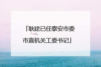 耿建已任泰安市委市直机关工委书记