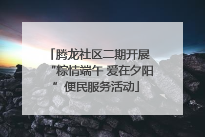 腾龙社区二期开展 “粽情端午 爱在夕阳”便民服务活动