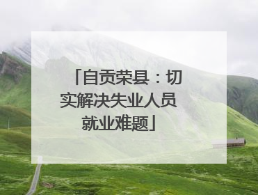 自贡荣县：切实解决失业人员就业难题
