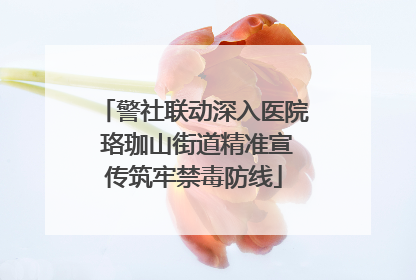 警社联动深入医院 珞珈山街道精准宣传筑牢禁毒防线