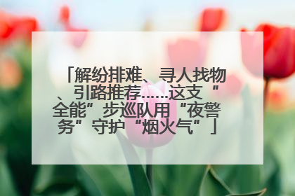 解纷排难、寻人找物、引路推荐……这支“全能”步巡队用“夜警务”守护“烟火气”