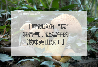 解锁这份“粽”味香气，让端午的滋味更山东！