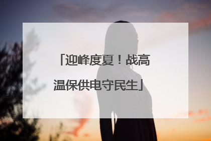 迎峰度夏！战高温保供电守民生