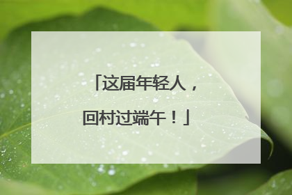 这届年轻人，回村过端午！