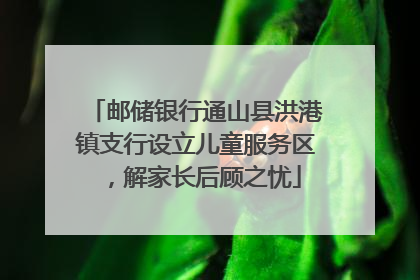 邮储银行通山县洪港镇支行设立儿童服务区，解家长后顾之忧