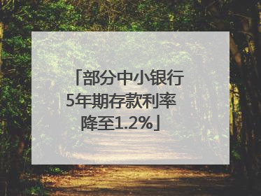 部分中小银行5年期存款利率降至1.2%