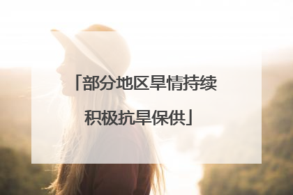 部分地区旱情持续 积极抗旱保供