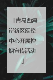 青岛西海岸新区疾控中心开展控烟宣传活动