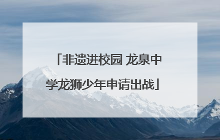 非遗进校园 龙泉中学龙狮少年申请出战