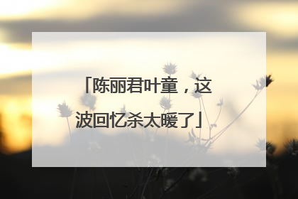 陈丽君叶童，这波回忆杀太暖了