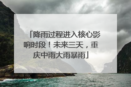 降雨过程进入核心影响时段！未来三天，重庆中雨大雨暴雨
