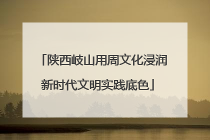 陕西岐山用周文化浸润新时代文明实践底色