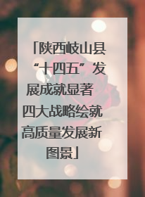 陕西岐山县“十四五”发展成就显著 四大战略绘就高质量发展新图景