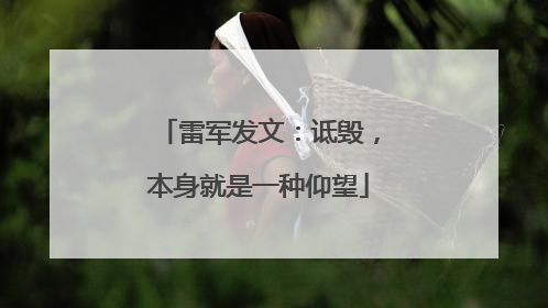 雷军发文：诋毁，本身就是一种仰望