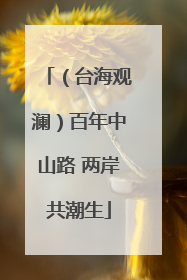 （台海观澜）百年中山路 两岸共潮生