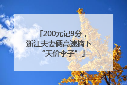 200元记9分，浙江夫妻俩高速摘下“天价李子”