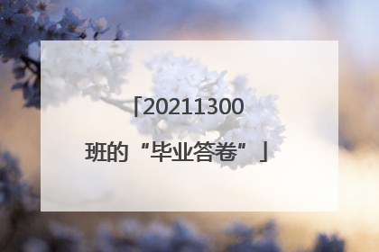 20211300班的“毕业答卷”