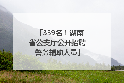 339名！湖南省公安厅公开招聘警务辅助人员