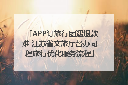 APP订旅行团遇退款难 江苏省文旅厅督办同程旅行优化服务流程